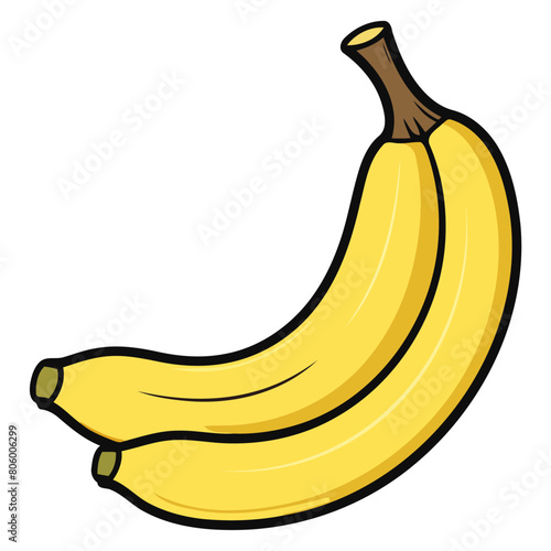 A cartoon icon depicting a banana fruit, drawn in a playful and colorful vector style.