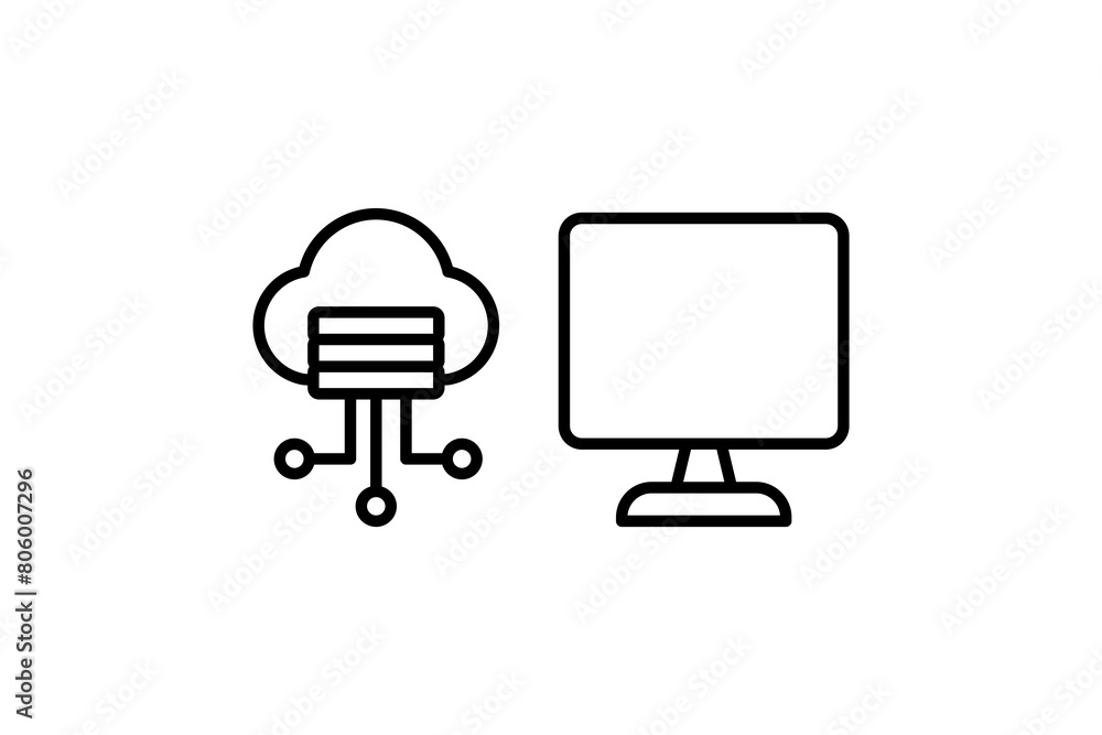 cloud computing icon. icon related to computer. suitable for web site, app, user interfaces, printable etc. line icon style. simple vector design editable cloud computing icon. icon related to computer. suitable for web site, app, user interfaces, printable etc. line icon style. simple vector design editable