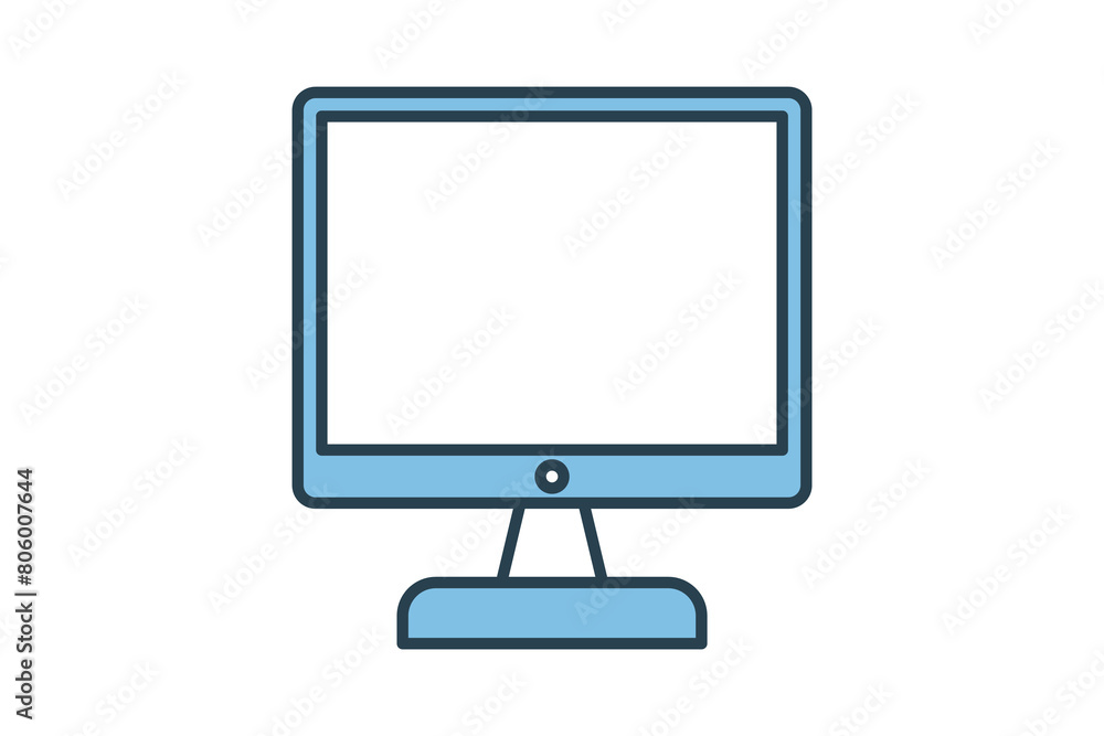 monitor icon. icon related to computer. suitable for web site, app, user interfaces, printable etc. flat line icon style. simple vector design editable monitor icon. icon related to computer. suitable for web site, app, user interfaces, printable etc. flat line icon style. simple vector design editable