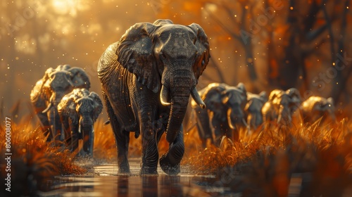 Family of Elephants photo