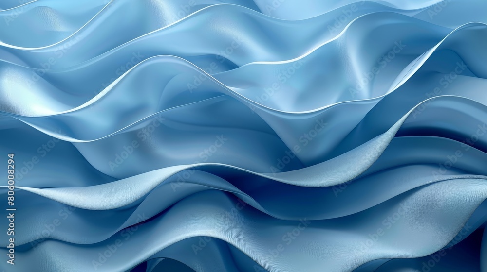 Elegant, flowing waves of light blue silk fabric create a soft, abstract composition with a sense of movement and luxury. Elegant, flowing waves of light blue silk fabric create a soft, abstract composition with a sense of movement and luxury.