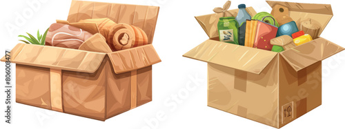 Cardboard box with stuff