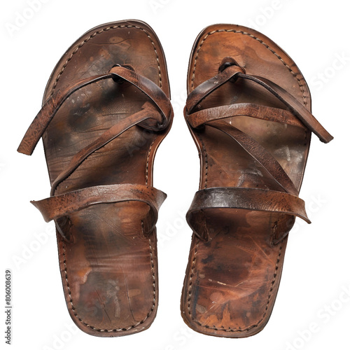 Waraji sandals, transparent background, isolated image, generative AI