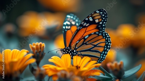 Monarch Majesty: A Butterfly's Floral Feast