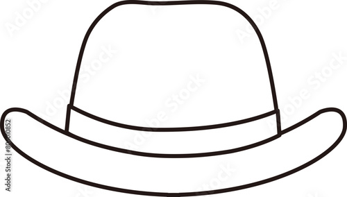 Hat outline. Fathers Day Icon Hat Symbol outline vector. Isolated hat outline.