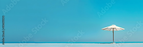 Beach canopy pole weight web banner. Beach canopy pole weight isolated on blue background with copy space.