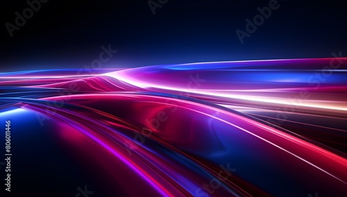 3d abstract background with ultraviolet neon lights, glowing lines 