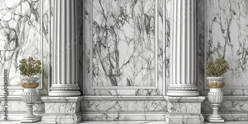 Luxury marble wall with black and white pattern, photo