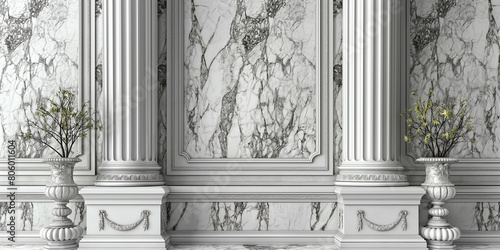 Luxury marble wall with black and white pattern, photo