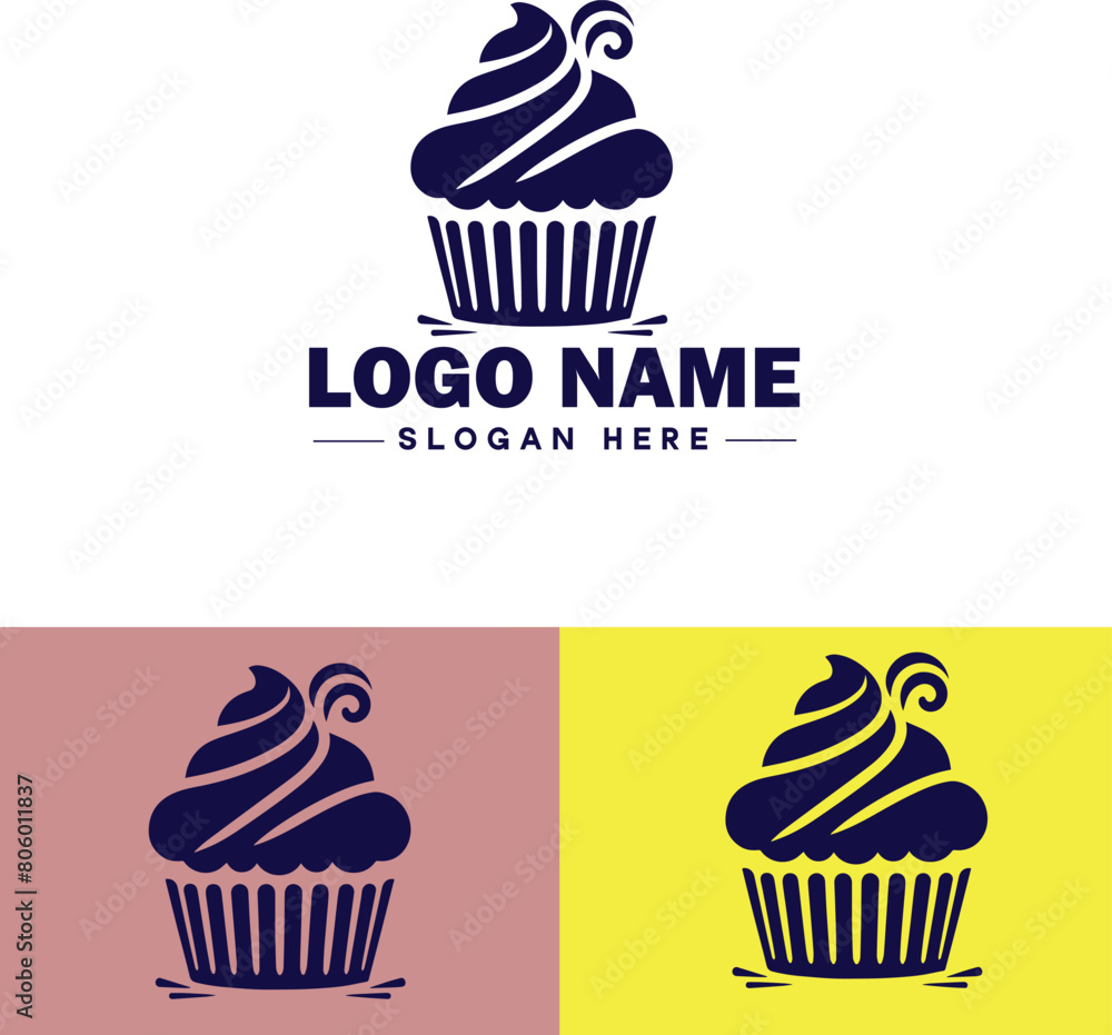 cupcake icon flat Muffin Fairy cake Petit four icon logo sign symbol editable vector cupcake icon flat Muffin Fairy cake Petit four icon logo sign symbol editable vector