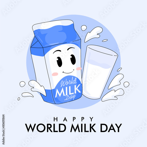 vector happy world milk day post template