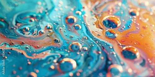 Close Up of Blue and Yellow Liquid