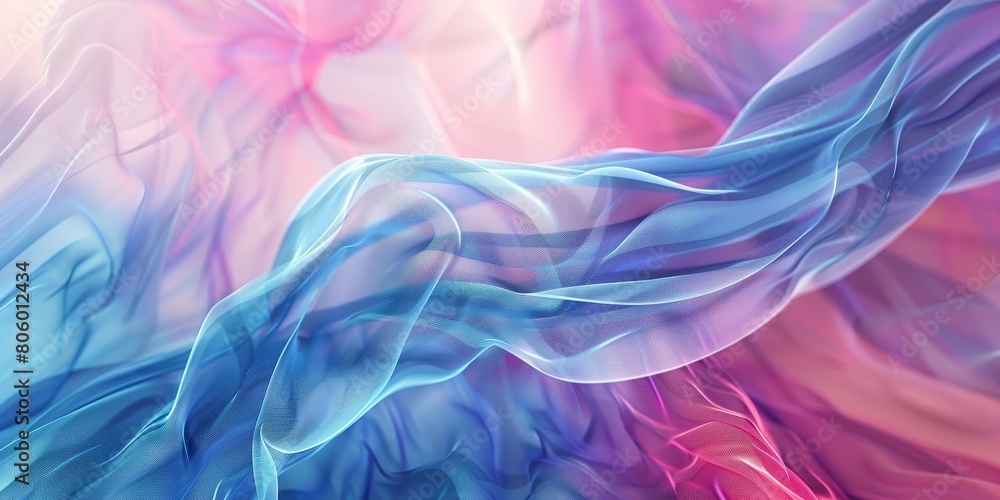 Fototapeta premium Abstract Painting of Blue and Pink Waves