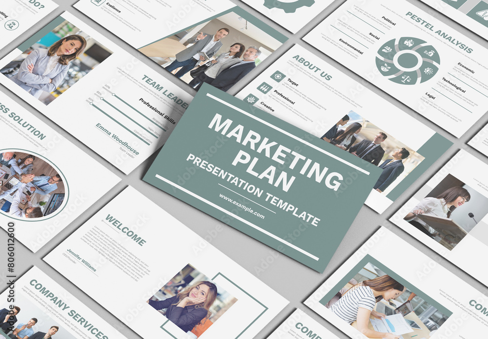Marketing Plan Presentation Template Stock Template | Adobe Stock