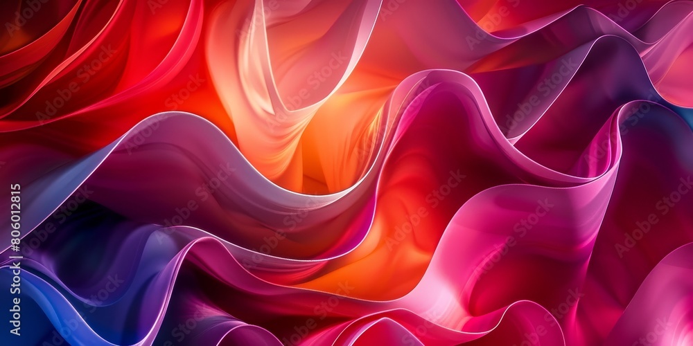 Obraz premium Colorful Abstract Painting With Wavy Lines