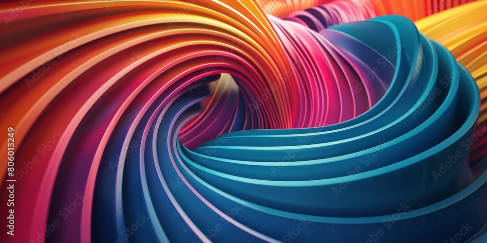 Fototapeta premium Vibrant Abstract Background With Curved Lines