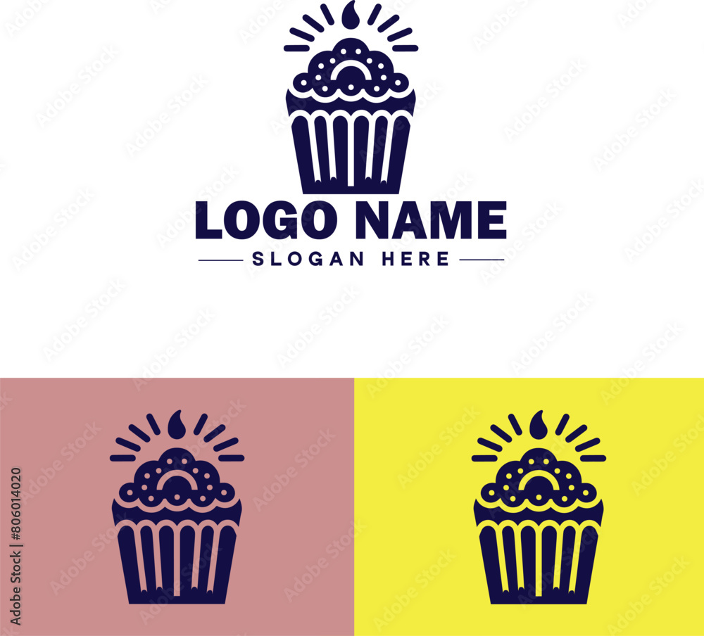 cupcake icon flat Muffin Fairy cake Petit four icon logo sign symbol editable vector cupcake icon flat Muffin Fairy cake Petit four icon logo sign symbol editable vector