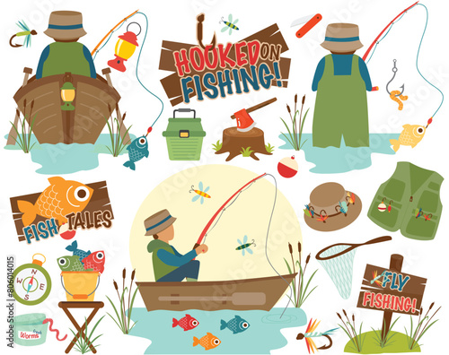 fisherman, fishing, lake, camping, father's day, 