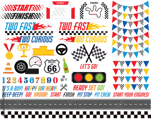 Race Cars, Vintage, retro, Art & Illustration