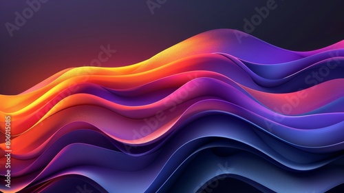 Abstract colorful background with purple, orange and blue waves for design. Vector illustration of fluid shape. Elegant wallpaper in the style of a dark skyblue and violet, vibrant color gradients