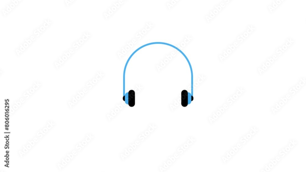 headphones icon animation. Headphones line icon Motion graphics 4k video motion illustration sign. headphones icon animation. Headphones line icon Motion graphics 4k video motion illustration sign.