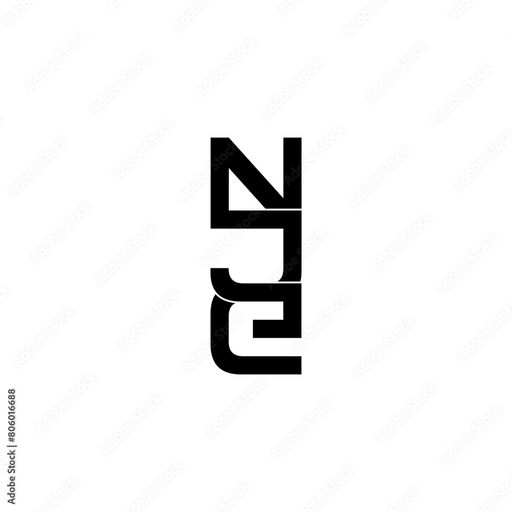 nje typography letter monogram logo design