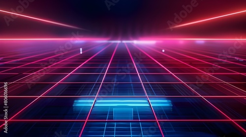 a simple synth wave wallpaper with a neon grid 