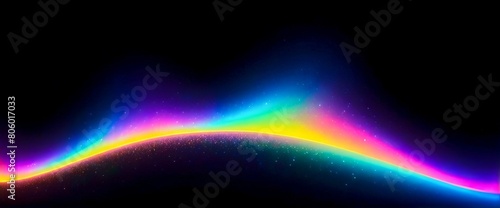 Abstract glowing neon colors, yellow blue orange pink, dark background, flowy minimal aesthetic gradient blur