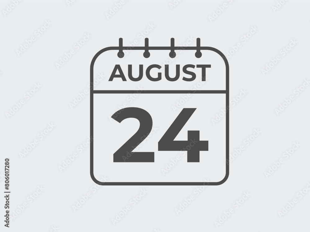August 24 calendar reminder. 24 August daily calendar icon template. Calendar 24 August icon Design template. Vector illustration
August 24 calendar reminder. 24 August daily calendar icon template. Calendar 24 August icon Design template. Vector illustration