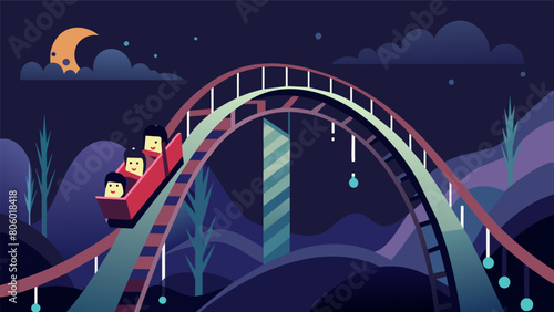 The of the coaster is a sudden drop into complete darkness leaving riders in a state of uncertainty similar to the feeling of not knowing when or how.