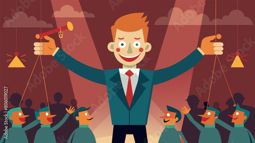 As the puppet show came to an end the puppeteer revealed themselves to be a powerful figure smirking as they reveled in the success of their devious.