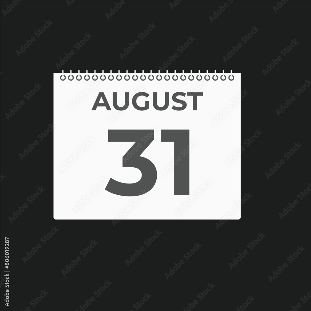 August 31 calendar reminder. 31 August daily calendar icon template. Calendar 31 August icon Design template. Vector illustration
August 31 calendar reminder. 31 August daily calendar icon template. Calendar 31 August icon Design template. Vector illustration