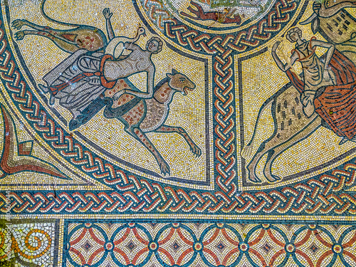 Details of Roman Mosaic at Littlecote  Near Hungerford  Engalnd  UK.