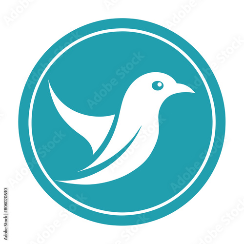 A picture of  A Gull Icon in circle logo   vector style   Minimalist  creative  White background 