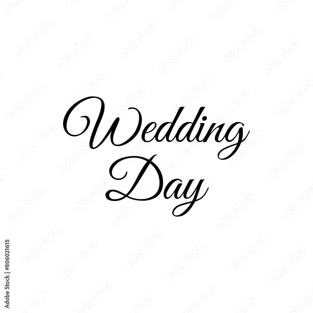 wedding day vector text on white background. Calligraphy lettering illustration EPS8. wedding day vector text on white background. Calligraphy lettering illustration EPS8.