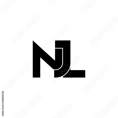 njl typography letter monogram logo design