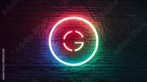  a beautiful background image of red, blue & green neon glowing light circle 