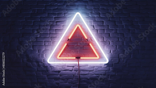 a beautiful background image of neon glowing light tri angle in the middle of canvas