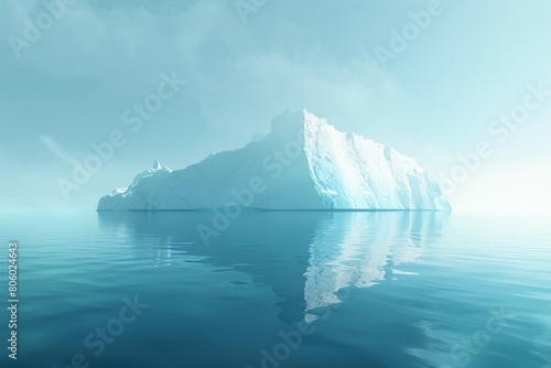 A large ice block is floating in the ocean. Business concept © top images