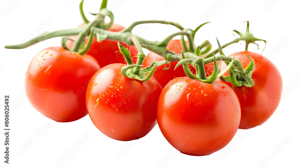 Fresh delicious tomatoes on branch,on white background
Fresh delicious tomatoes on branch,on white background