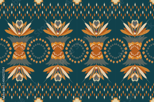 Ikat paisley seamless pattern. geometric ethnic oriental seamless pattern traditional background. Aztec style,embroidery,abstract,vector,illustration.design for ikat fabric, print, boho, cover, 