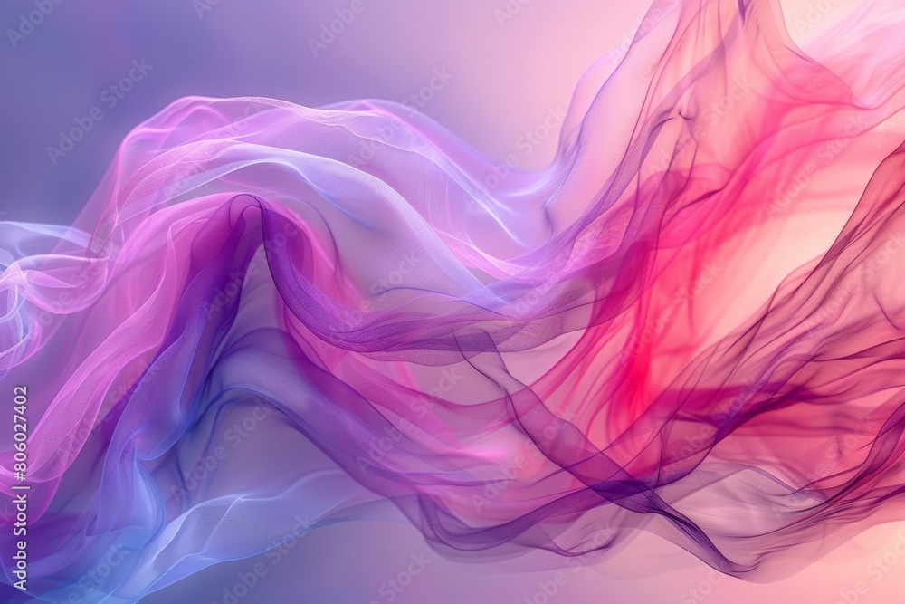 A purple and pink wave of fabric with a blue stripe A purple and pink wave of fabric with a blue stripe