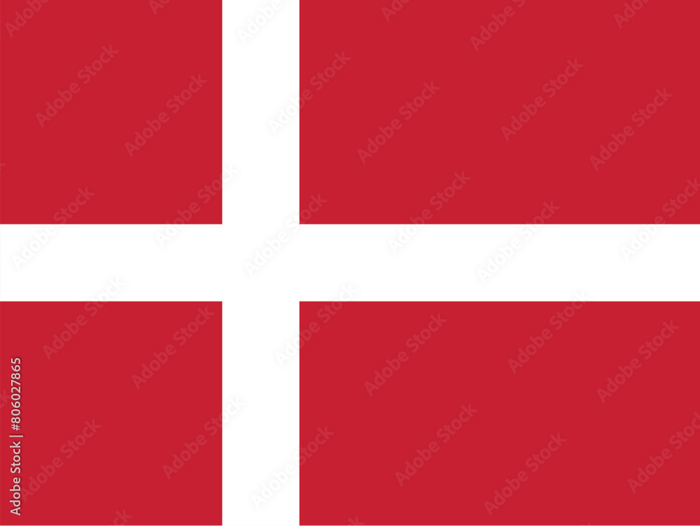 Fototapeta premium Denmark flag. perfect color, scale, and proportion.
