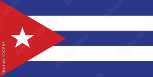 Cuba flag. perfect color, scale, and proportion.