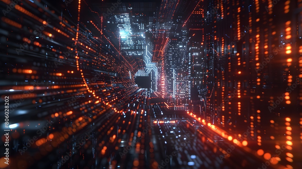 Fototapeta premium AI-Powered Innovations: Transformative Solutions Unleashing Business Potential – Data Dynamo for Advanced Analytics, AI-Driven Business Strategies, and Revolutionary Technology Solutions