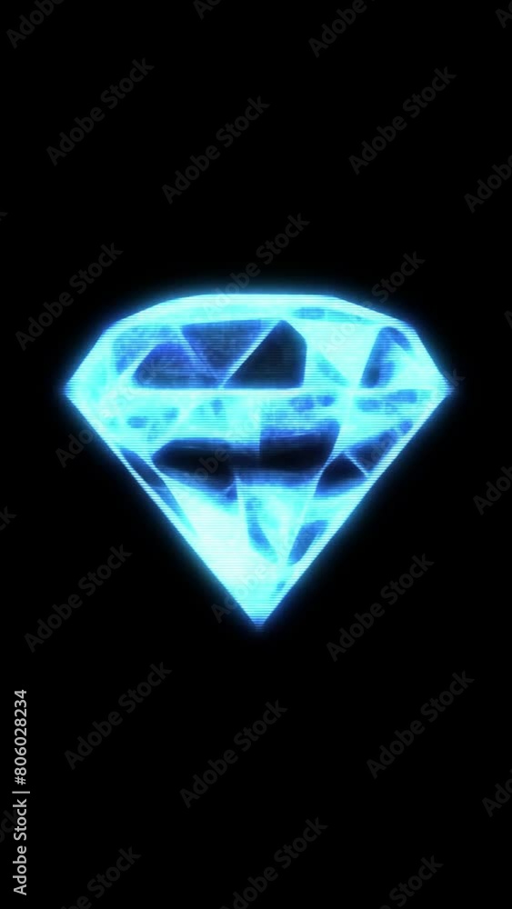 rotating holographic diamond animation nice cool vertical 9x16 video footage for social media reel rotating holographic diamond animation nice cool vertical 9x16 video footage for social media reel