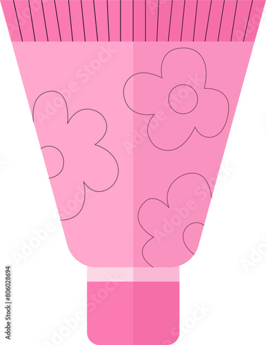 Flat style cream tube with flowers vector clipart (ID: 806028694)