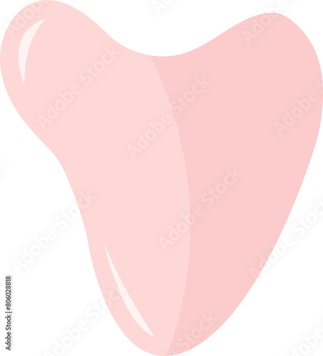 Facial massager gua sha flat. Gua sha scraper made from rose quartz vector illustration (ID: 806028818)