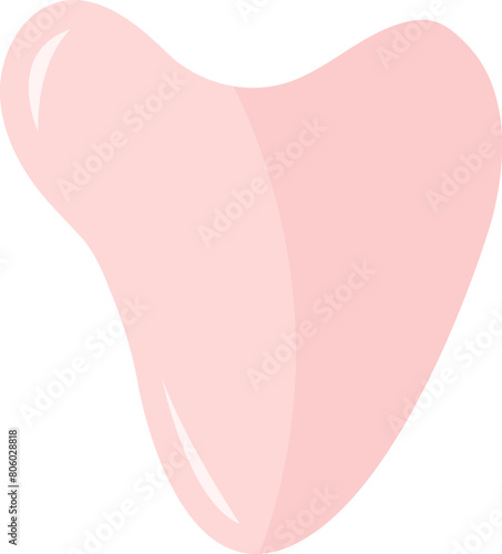 Facial massager gua sha flat. Gua sha scraper made from rose quartz vector illustration