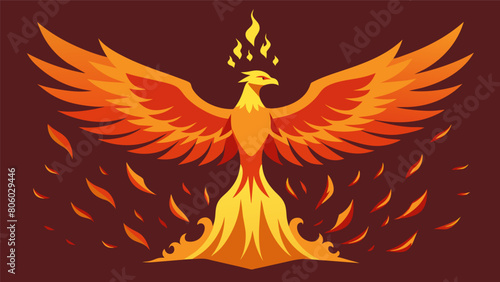 A phoenix rising from the ashes embodying the rebirth and transformation that can come from embracing Stoic principles.. Vector illustration